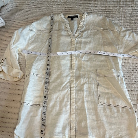 Andrew Marc Linen Tunic Cream Small - Picture 4 of 6